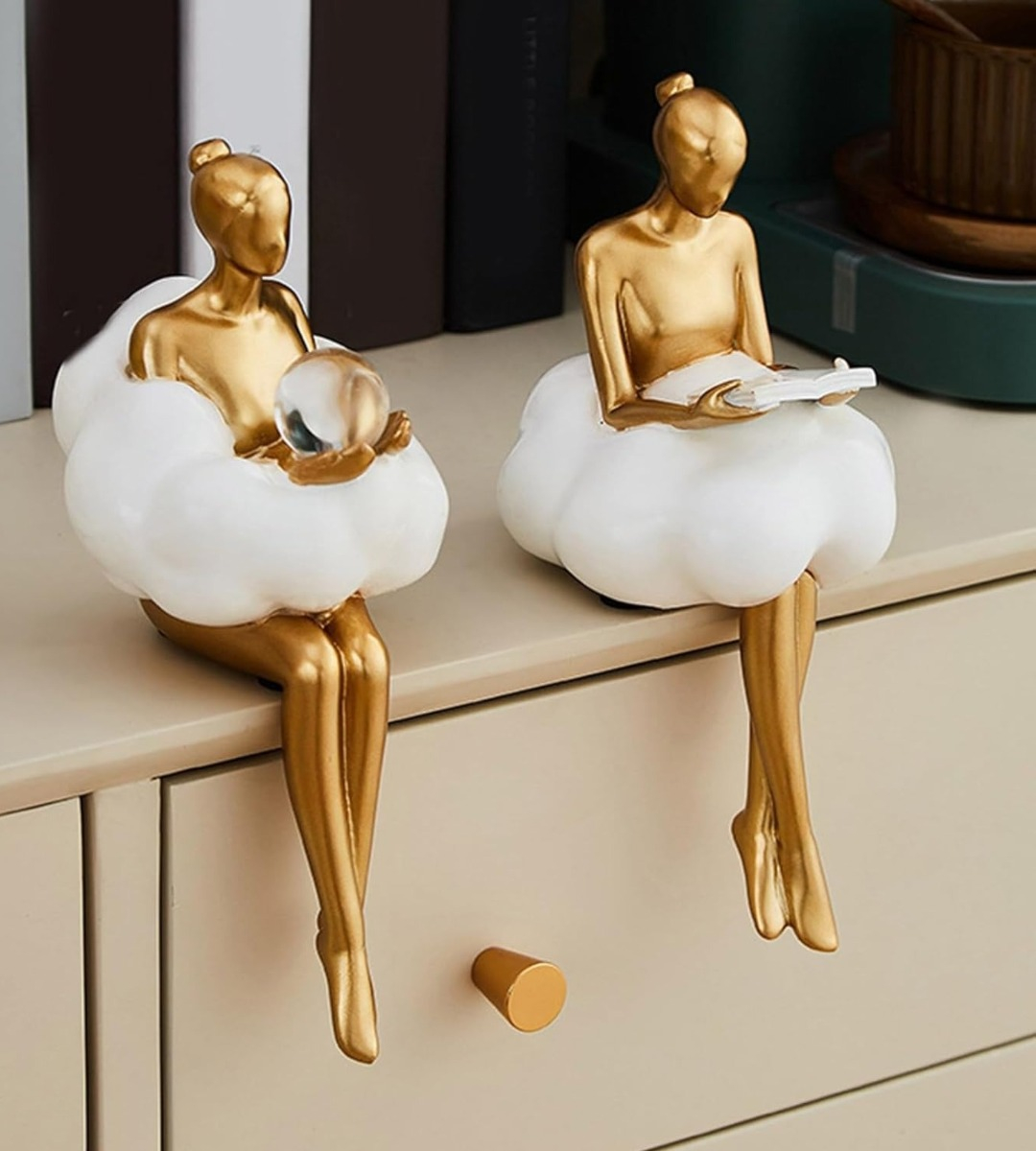 SET 2 ESTATUA DECORATIVA CREATIVA FIGURA SENTADA MODERNA JHN - 6