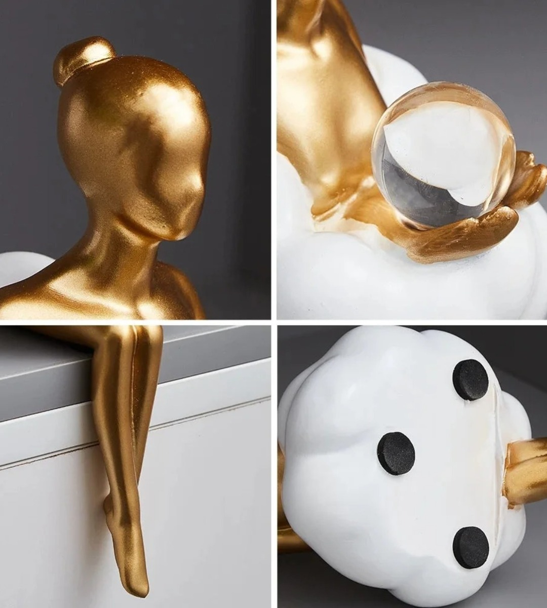 SET 2 ESTATUA DECORATIVA CREATIVA FIGURA SENTADA MODERNA JHN - 8