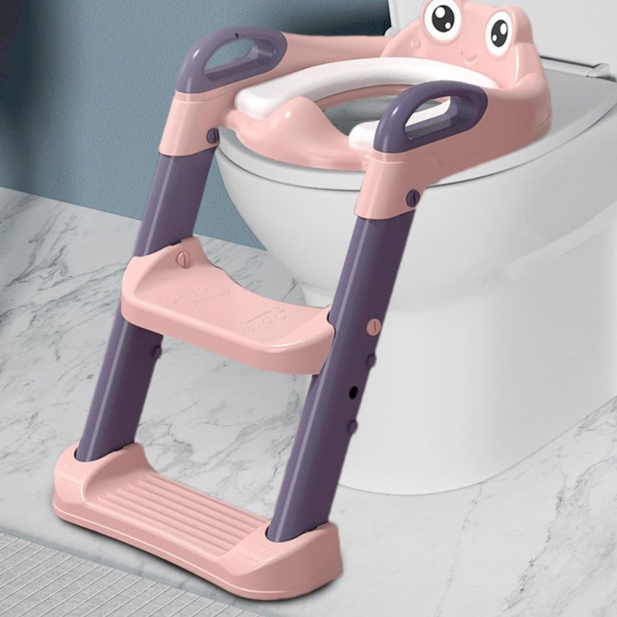 ASIENTO DE INODORO NIÑOS ESCALERA PLEGABLE AJUSTABLE LAU - 6