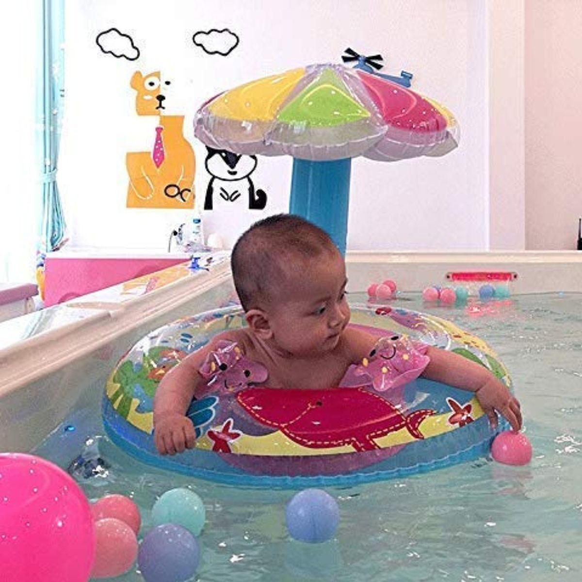 FLOTADOR INFLABLE FORMA DE HONGO PARA BEBE VERANO LAU - 10