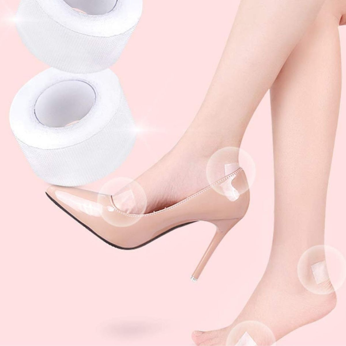 SET 6 VENDAS ADHESIVA TRANSPARENTE PARCHE CURITA ZAPATOS LAU - 3