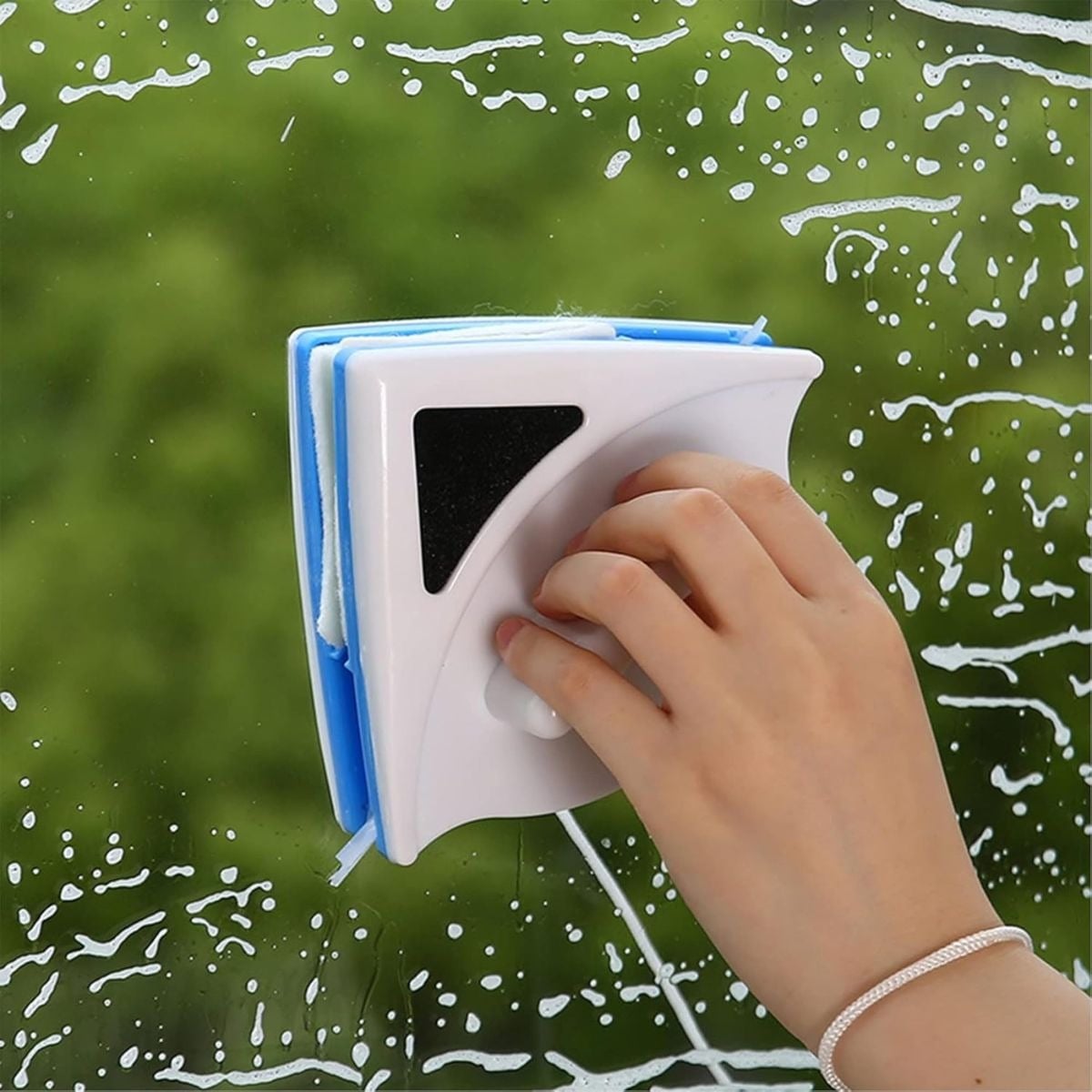 SET 2 LIMPIADORES MAGNETICOS DE VIDRIO DISEÑO TRIANGULAR LAU - 3