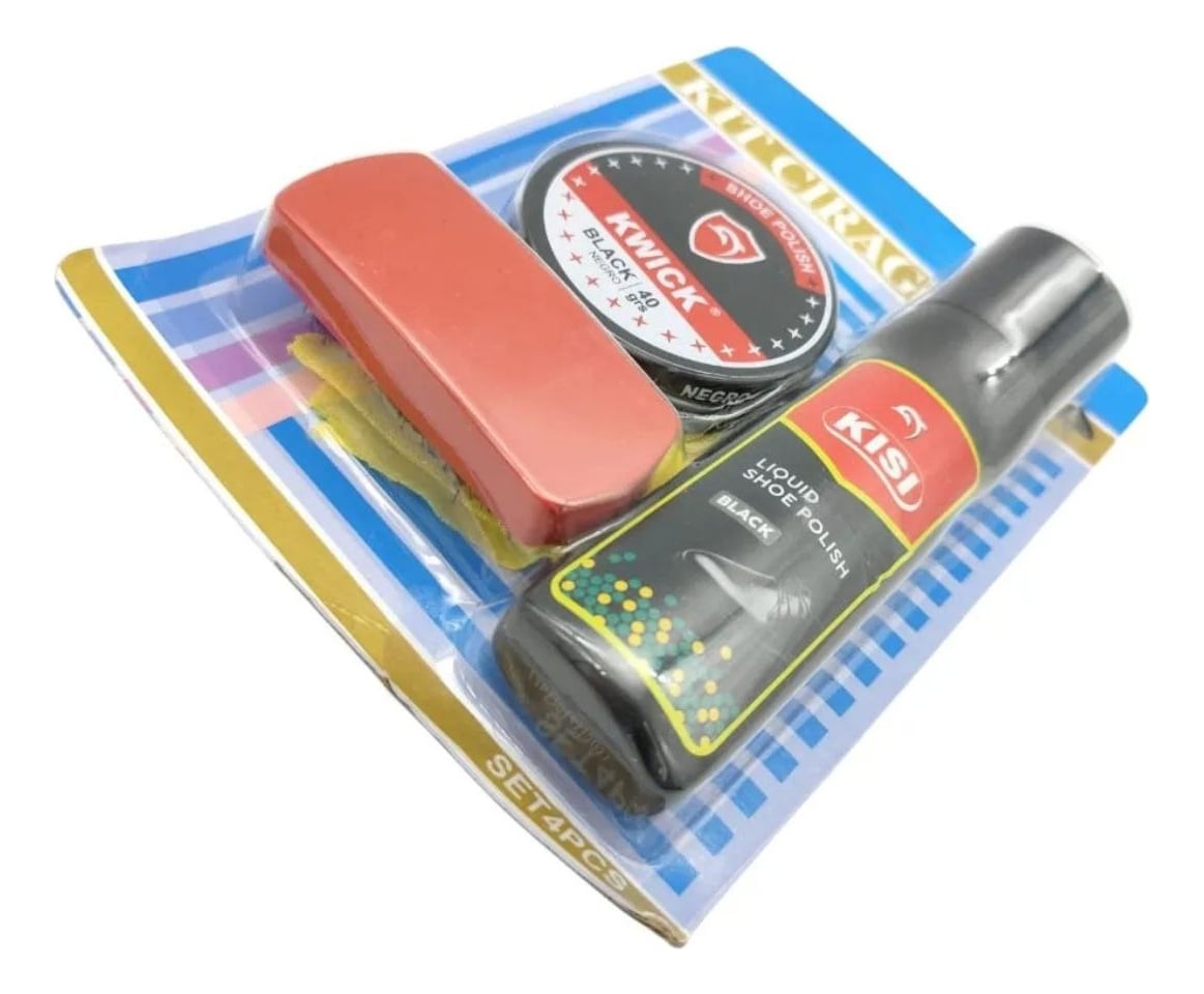 SET 4 KITS LIMPIEZA LUSTRADOR DE ZAPATO EN COLOR NEGRO 3EN1 LAU - 1