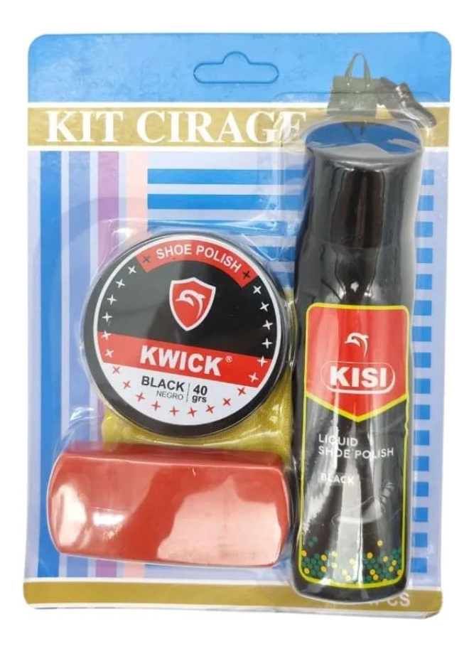 SET 4 KITS LIMPIEZA LUSTRADOR DE ZAPATO EN COLOR NEGRO 3EN1 LAU - 3