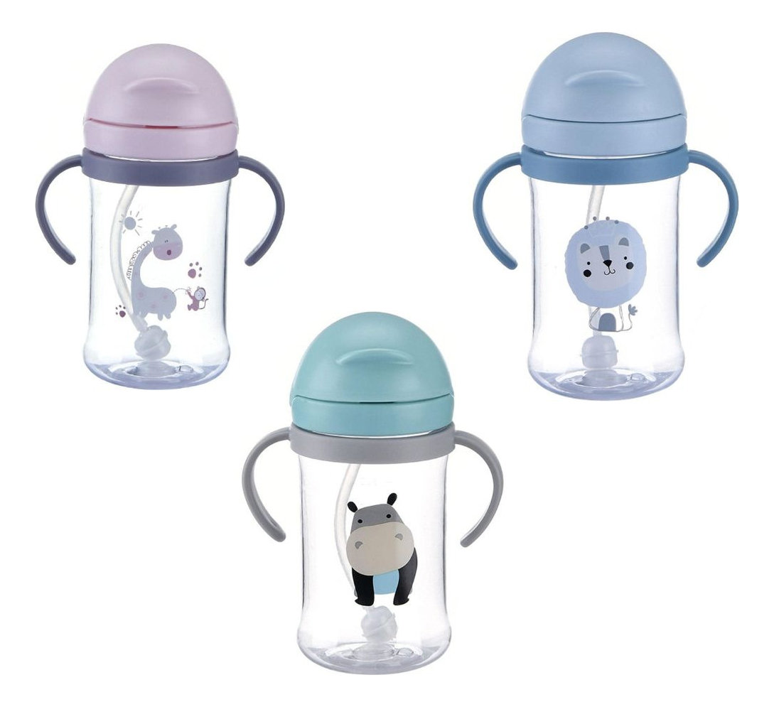 SET 2 VASOS ENTRENAMIENTO CON PAJITA ANTIDERRAME NIÑOS LAU - 5