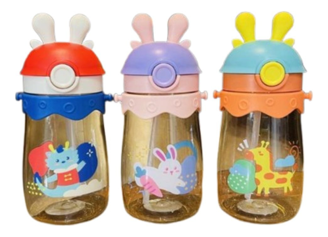 SET 2 BOTELLAS DE AGUA DEPORTE DIBUJOS ANIMADOS NIÑOS LAU - 5