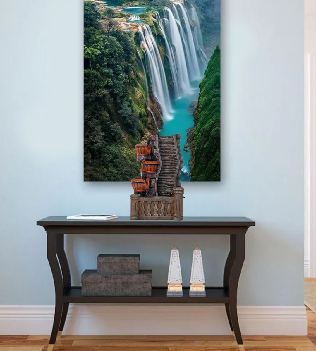 FUENTE AGUA DECORATIVA CASCADA ELEGANTE HOGAR RELAJANTE JHN - 8