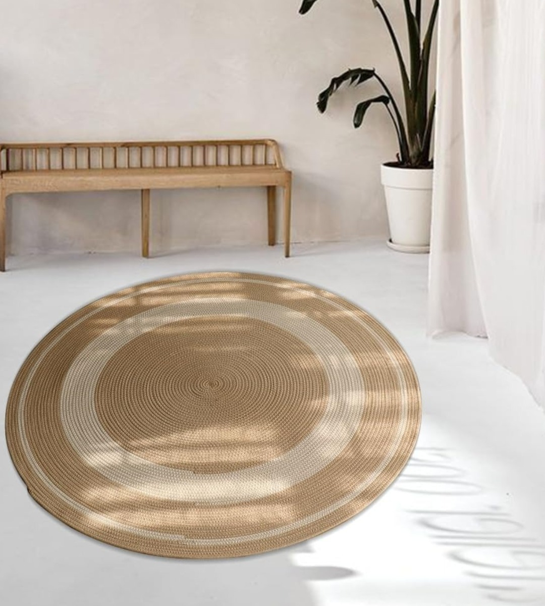 ALFOMBRA TRENZADA TEJIDA TEXTURA DECORATIVA ELEGANTE JHN - 9