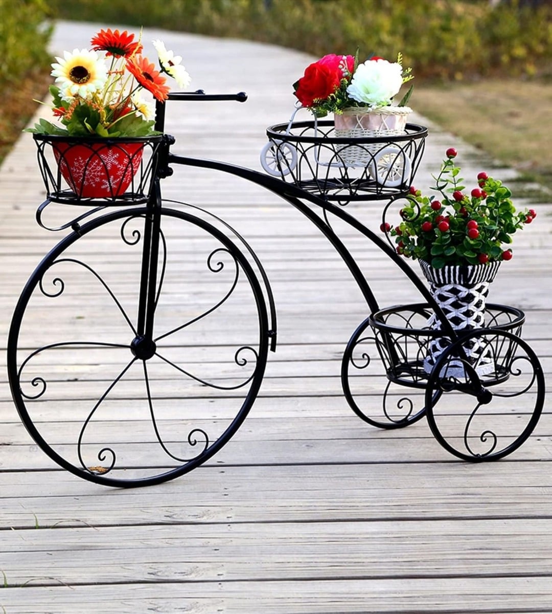 PORTA MACETA SOPORTE CREATIVO PLANTAS BICICLETA TRICICLO JHN - 2
