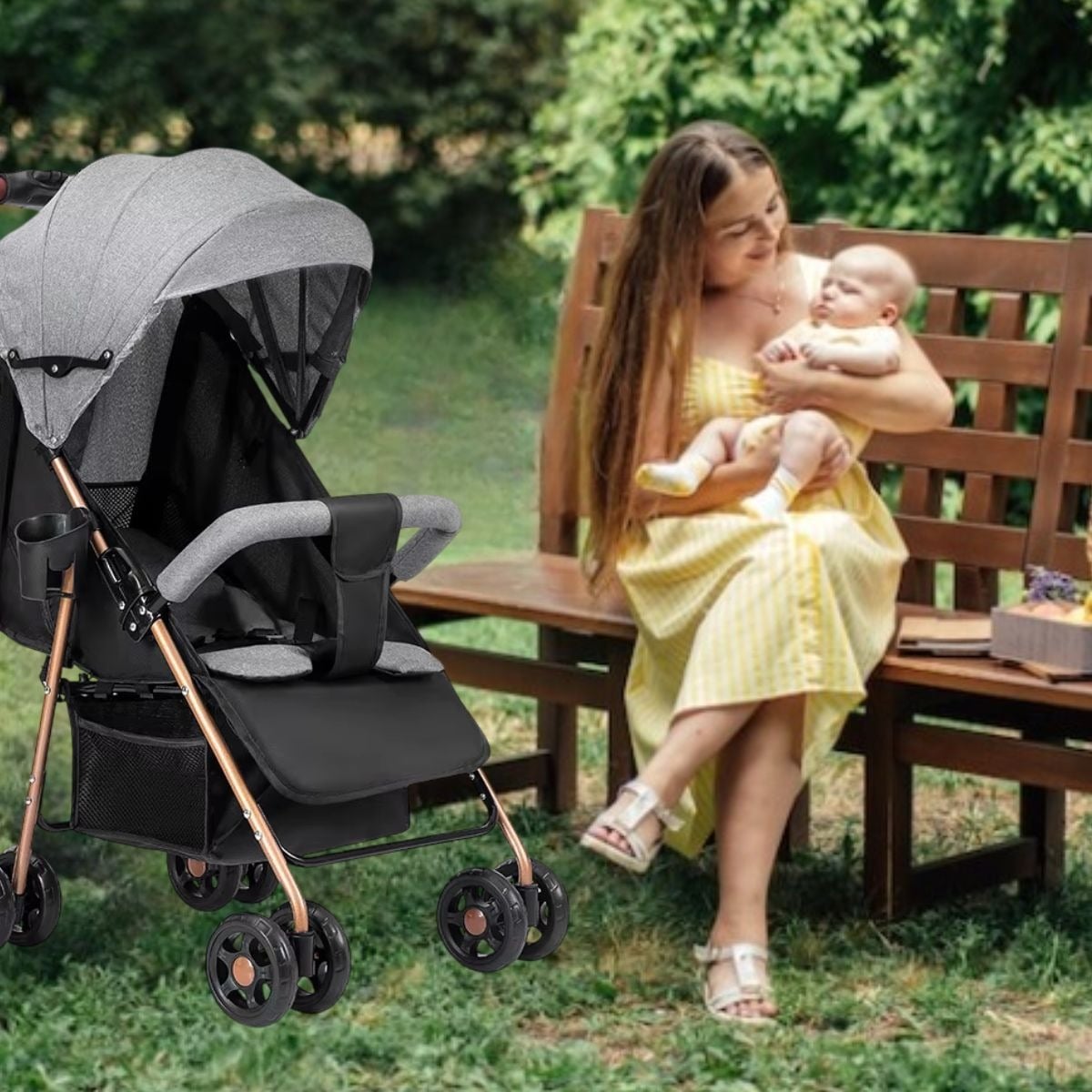 CARRITO COCHE DE PASEO PLEGABLE RECLINABLE COMPACTO BEBE LAU - 2