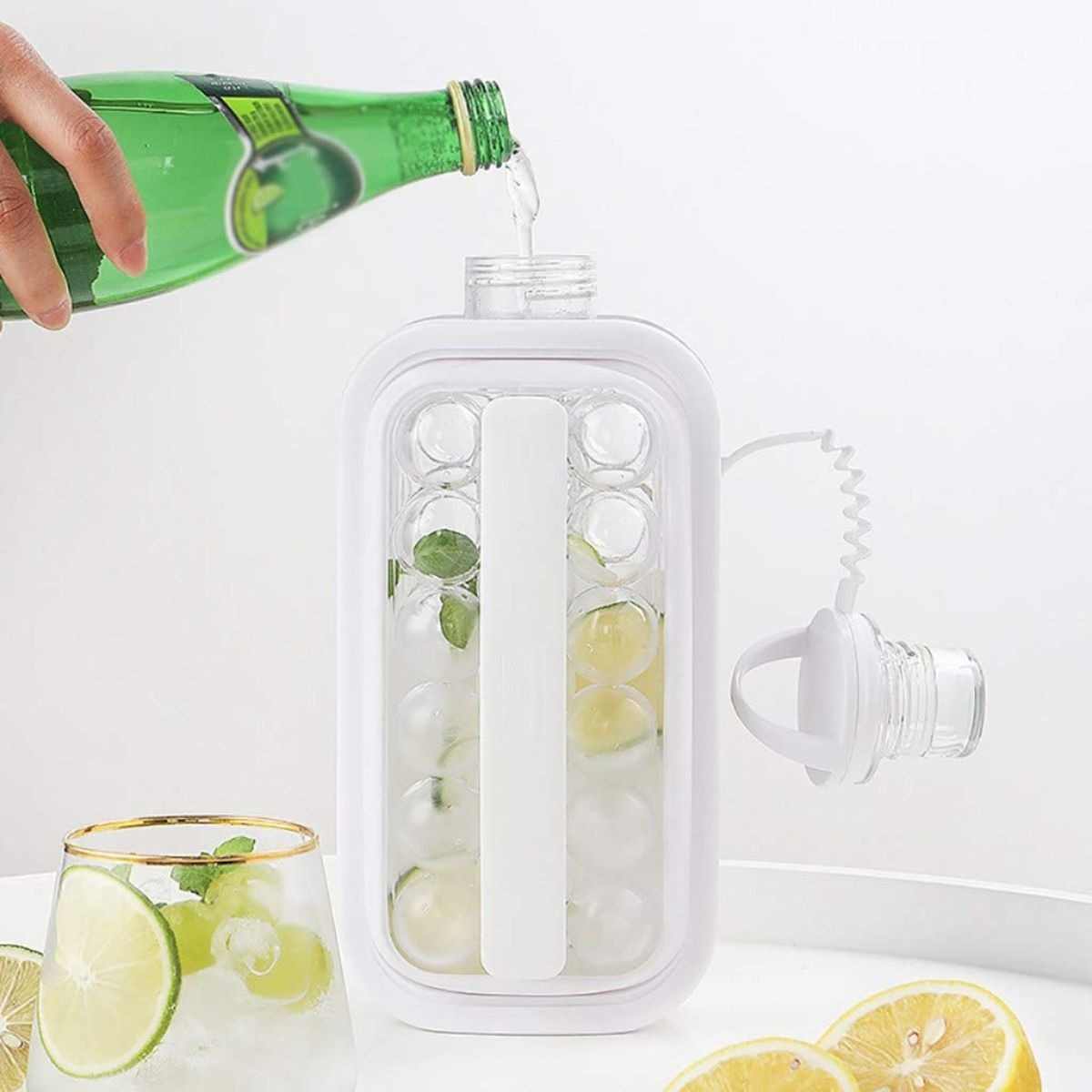 JARRA HIELERA PLEGABLE PORTATIL 2 EN 1 BEBIDAS HIELO LAU - 10