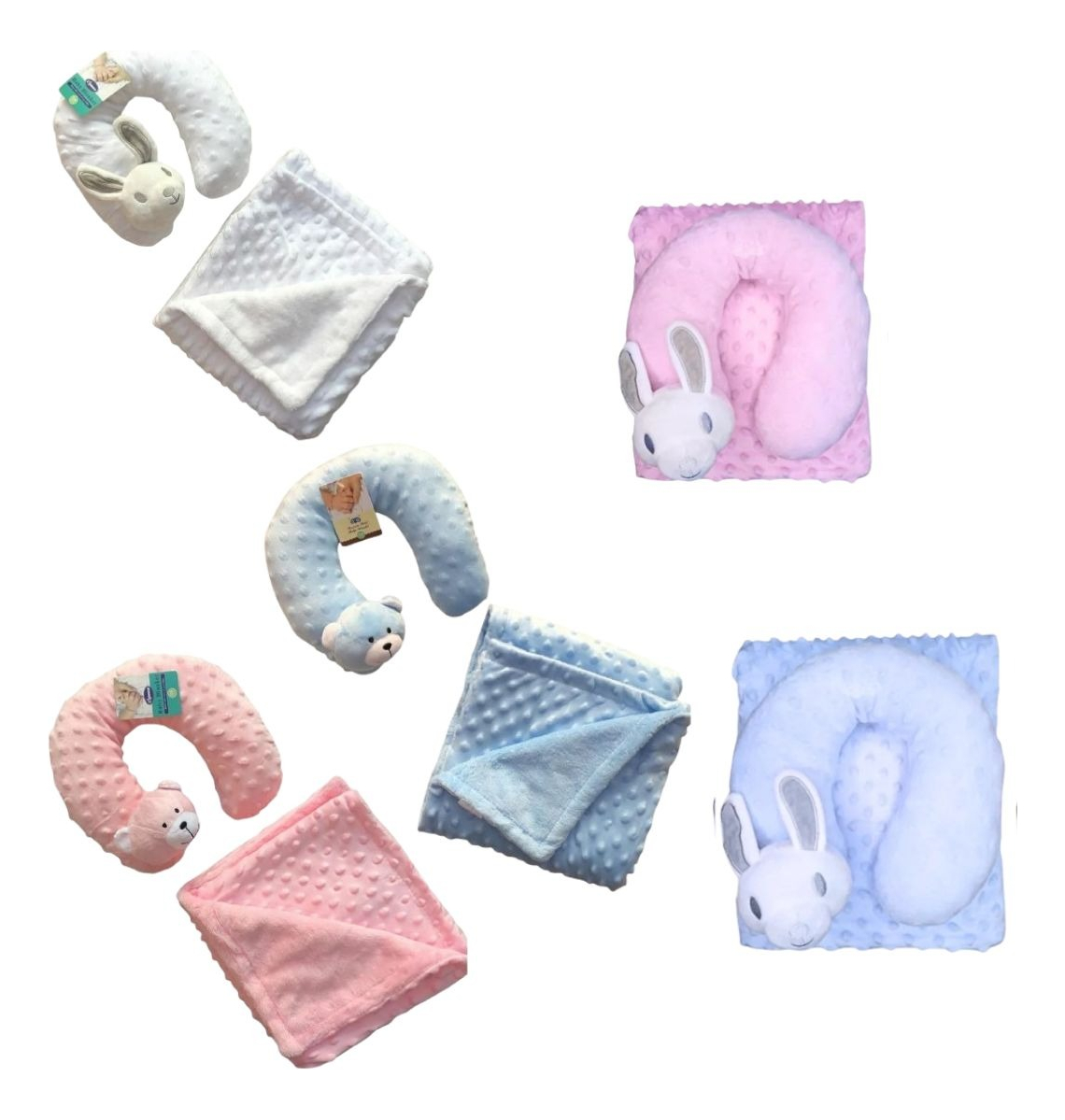 SET DE MANTA DE APEGO DOBLE+ ALMOHADA PELUCHE BEBE LAU - 5