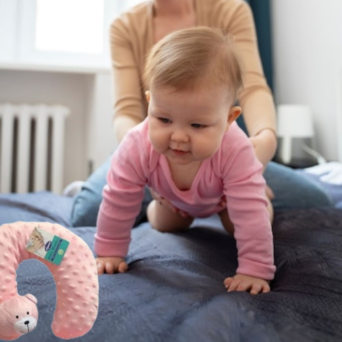 SET DE MANTA DE APEGO DOBLE+ ALMOHADA PELUCHE BEBE LAU - 10