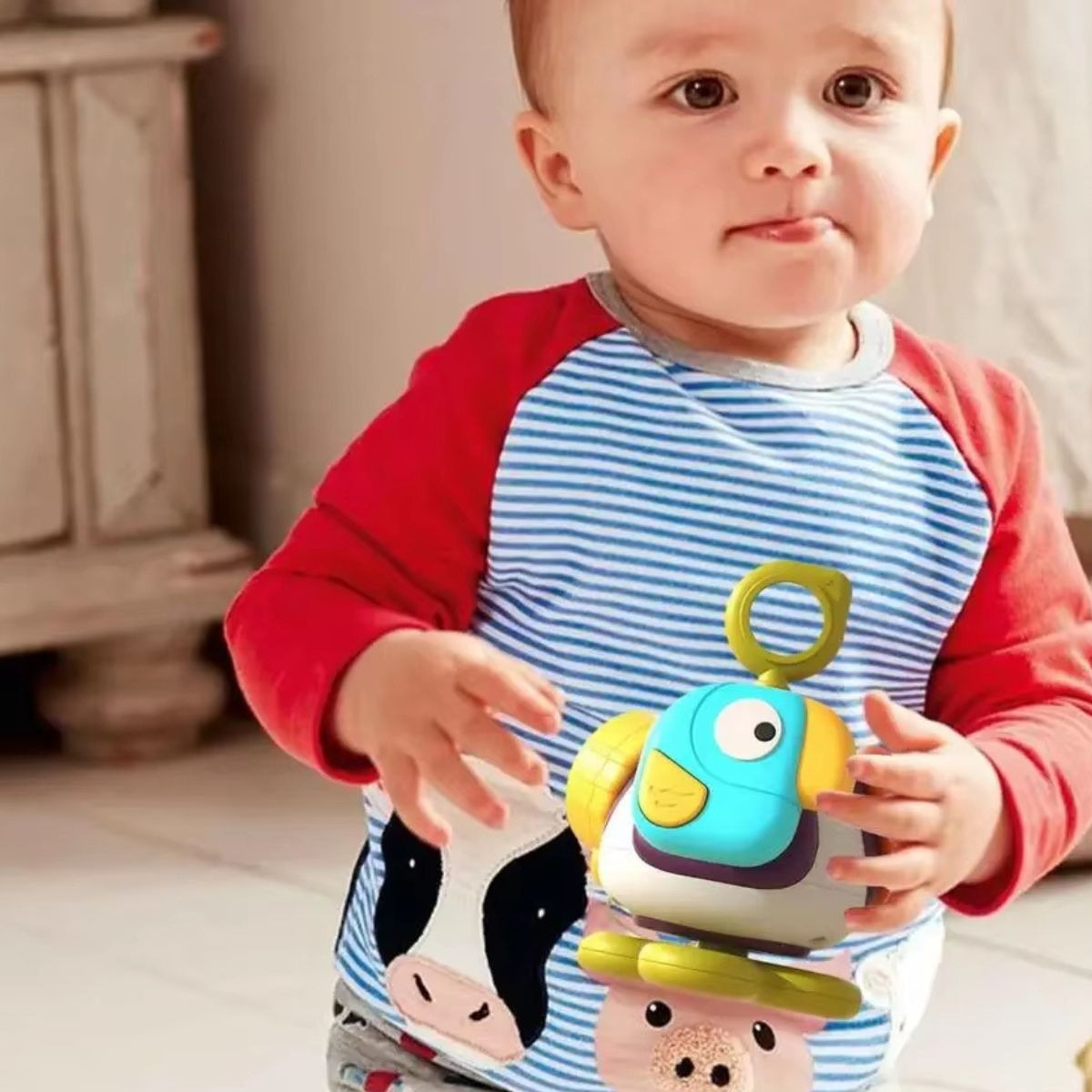 JUGUETE SENSORIAL MONTESSORI 2EN1 FORMA DE PELOTA BEBE LAU - 3