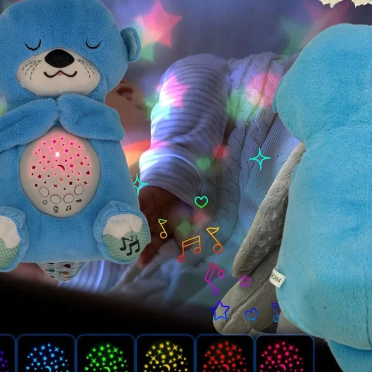 PELUCHE OSO LUMINOSO AYUDA DORMIR MUSICAL LUCES BEBE LAU - 2