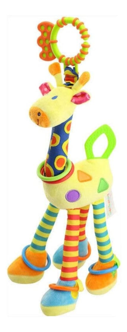 JUGUETE PELUCHE JIRAFA COLORIDA COLGANTE SUAVE BEBE LAU - 1