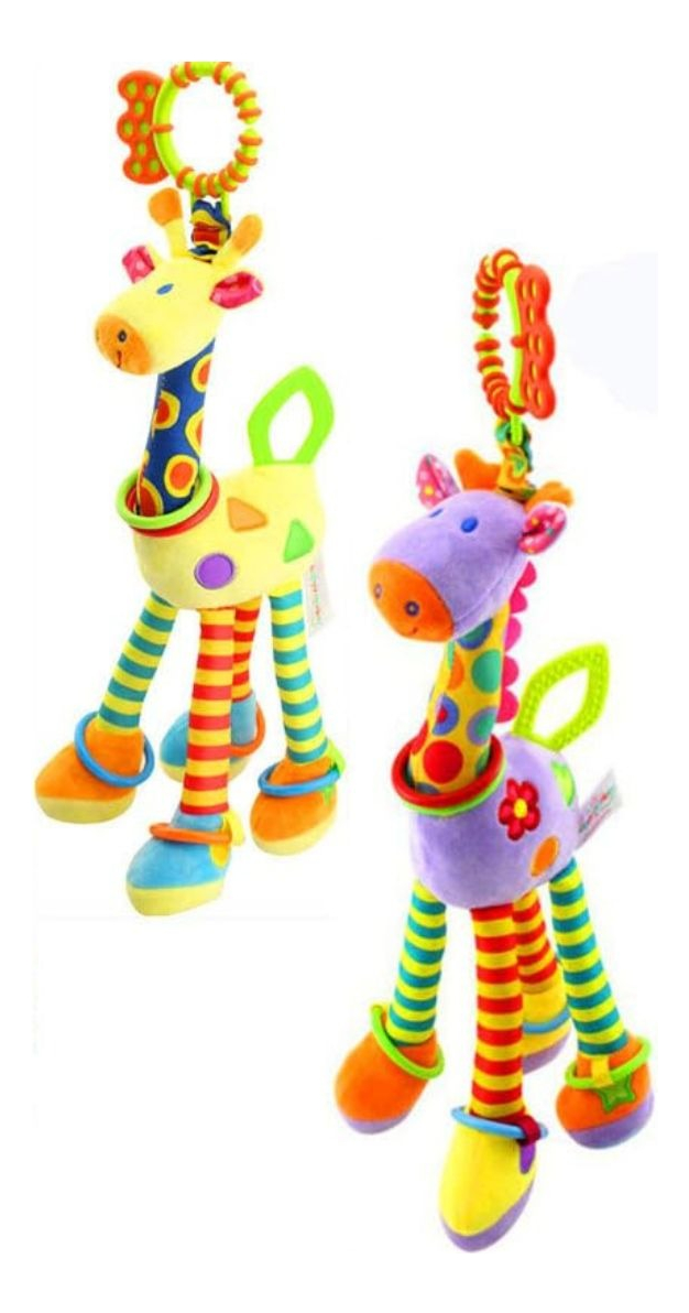 JUGUETE PELUCHE JIRAFA COLORIDA COLGANTE SUAVE BEBE LAU - 5