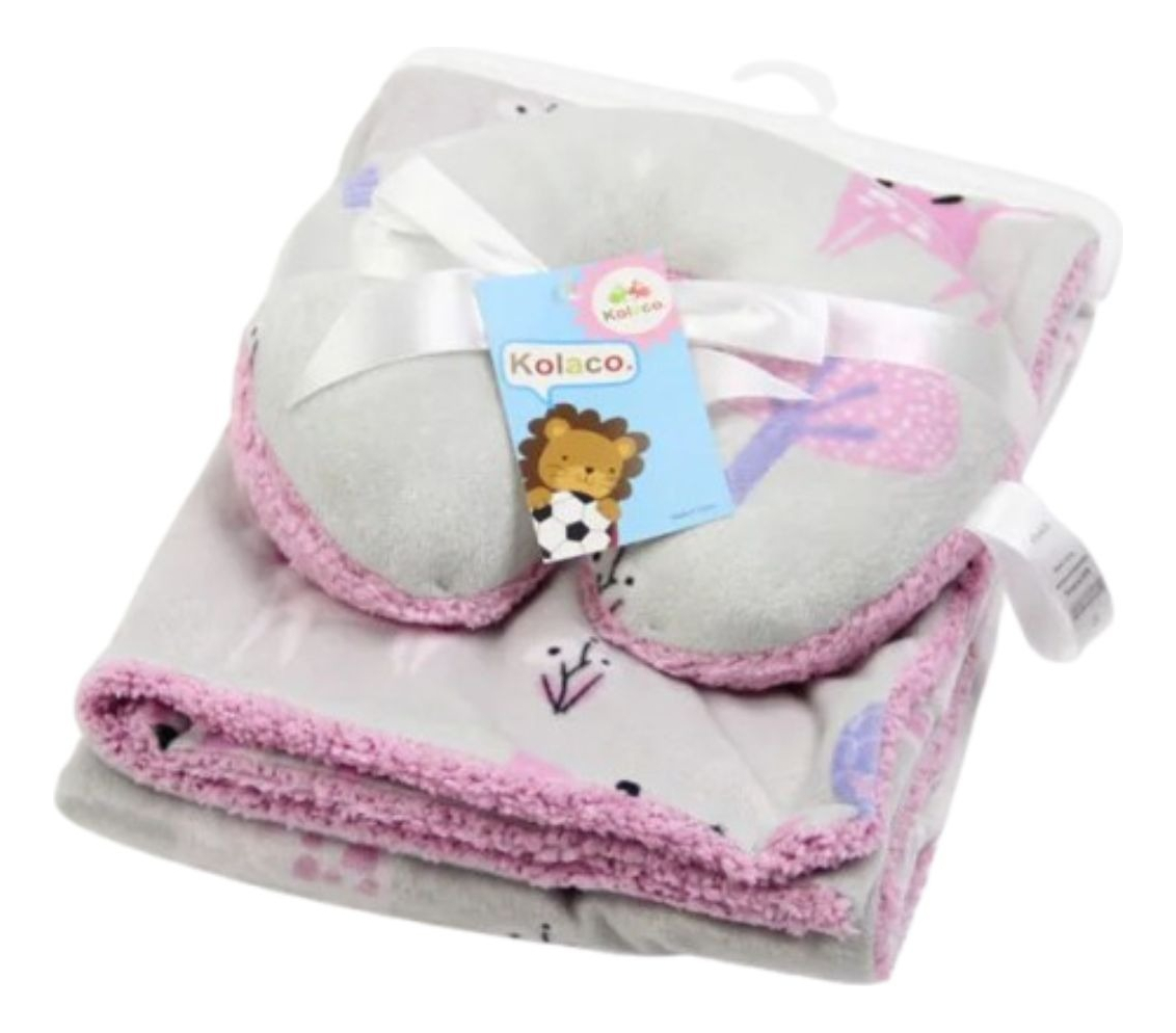 SET MANTA POLAR PARA BEBE+ COJIN PARA CUELLO BEBE LAU - 1
