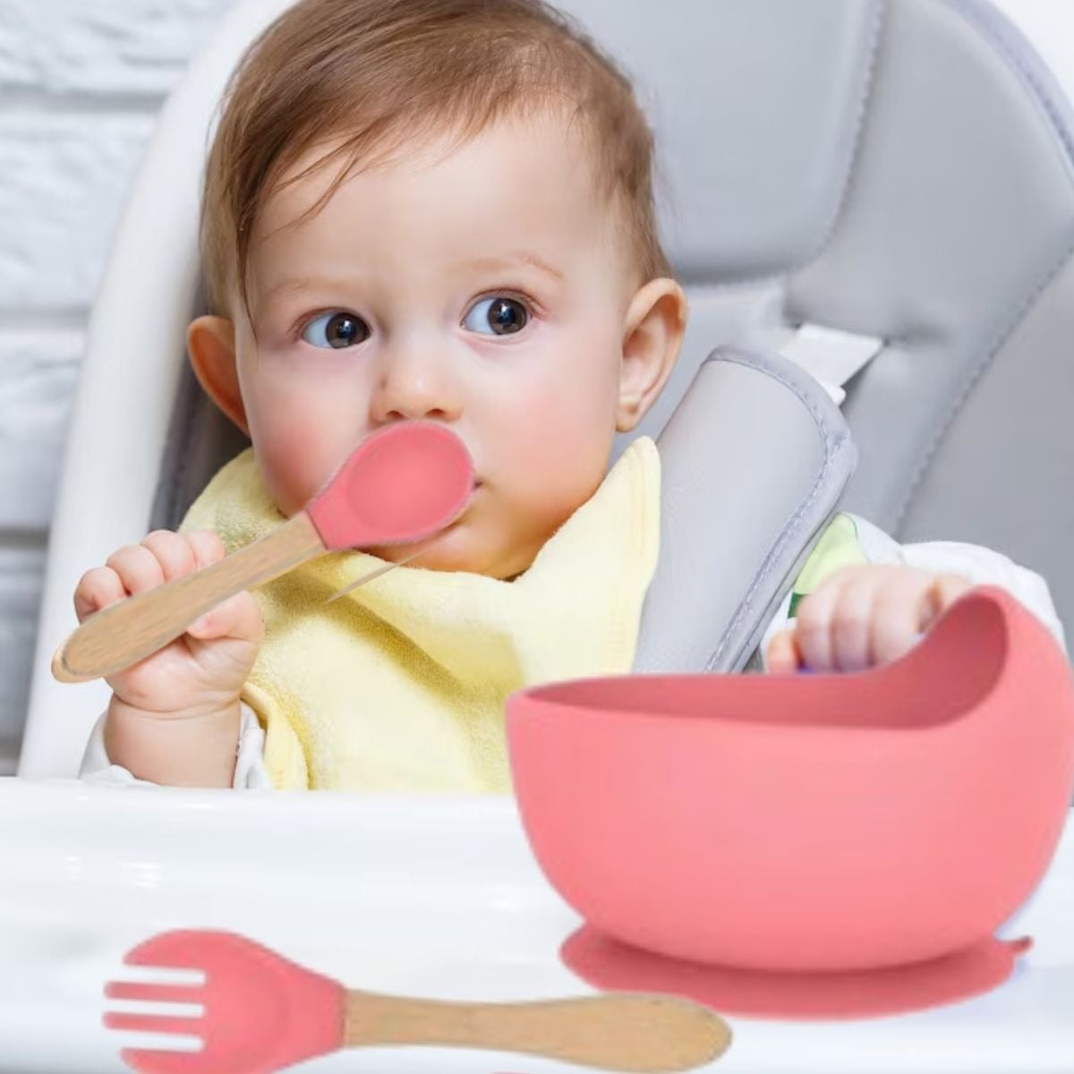 SET ALIMENTACION ELEFANTE BEBE 9 PZA SILICONA DIVERTIDA LAU - 2