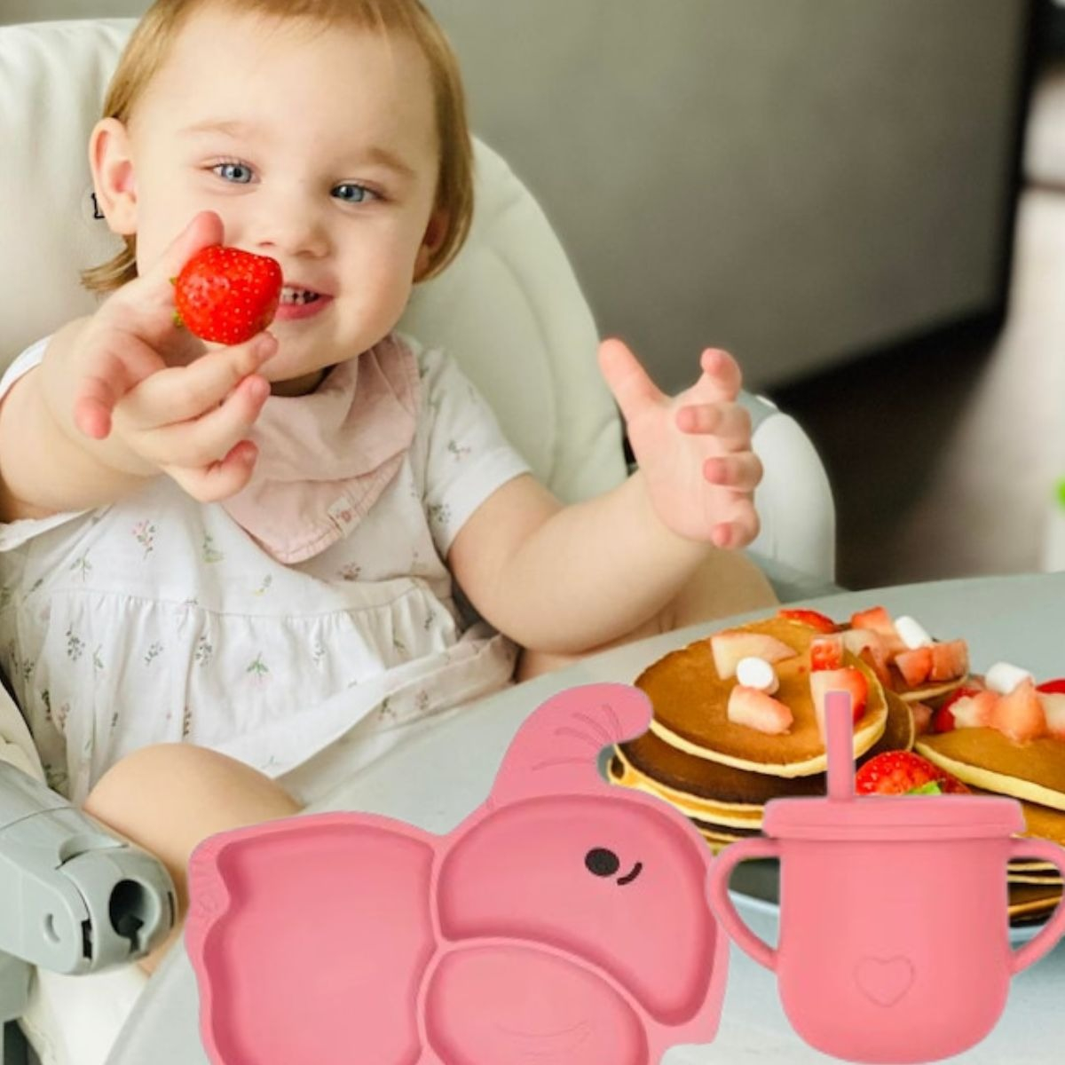 SET ALIMENTACION ELEFANTE BEBE 9 PZA SILICONA DIVERTIDA LAU - 3