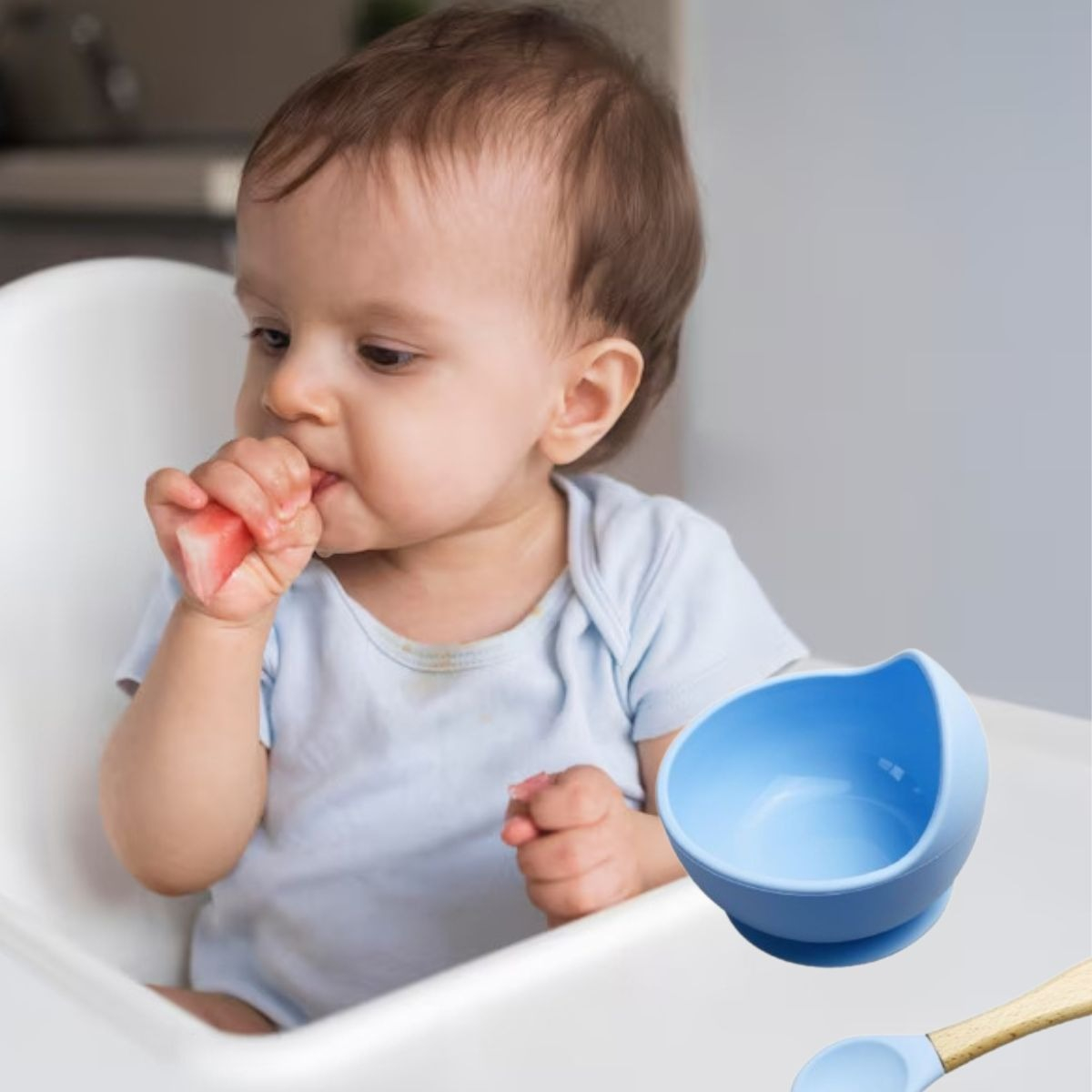2 SET DE ALIMENTACION CUENCO+CUCHARA PLASTICO BEBE LAU - 7