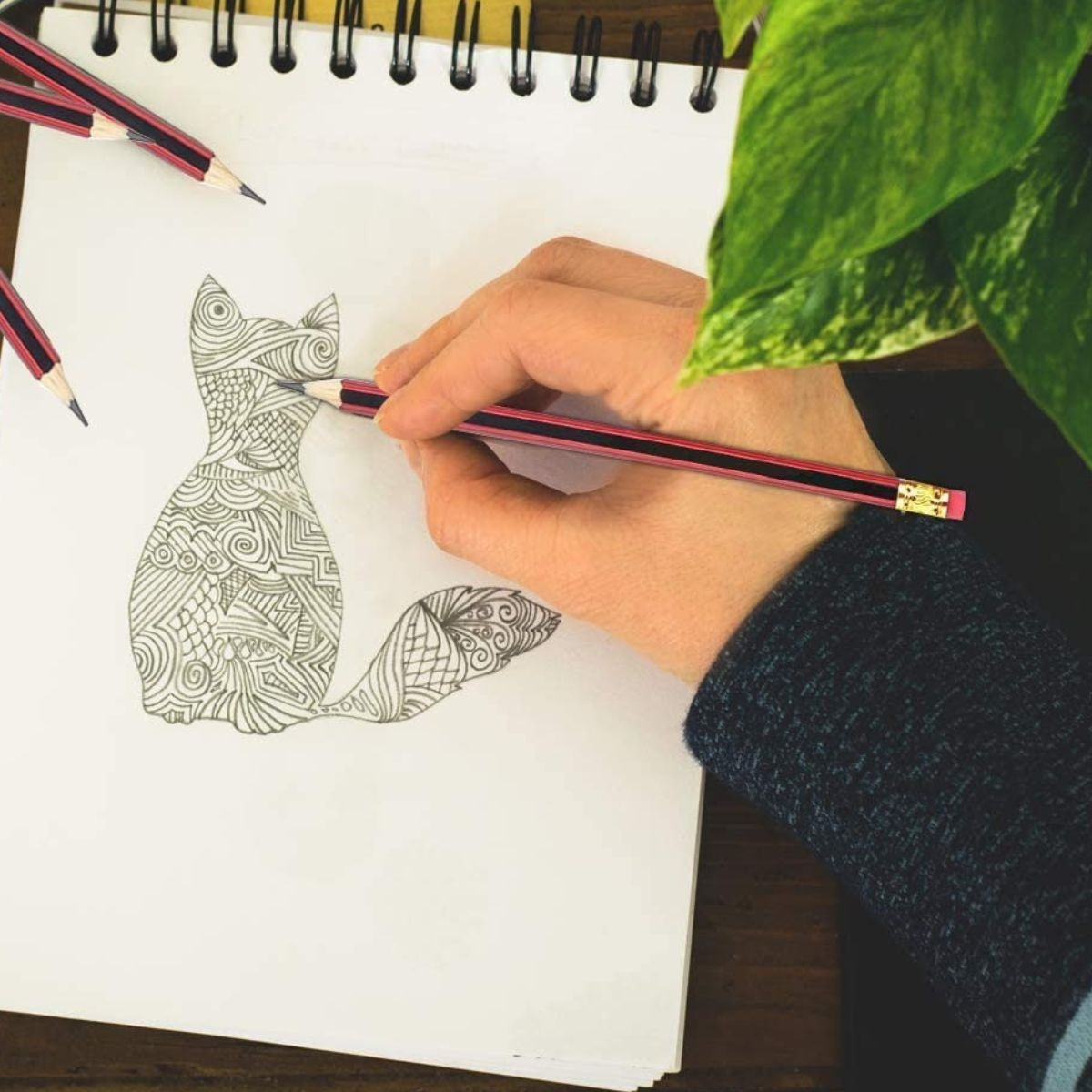 SET 3 LAPIZ ESCRITURA DIBUJO COMPACTO ESCOLAR BOCETOS JHN - 9