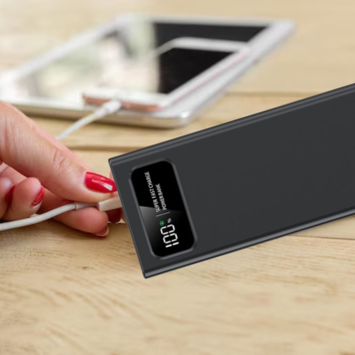 CARGADOR PORTATIL POWER BANK CARGA RAPIDA PANTALLA LED JHN - 5