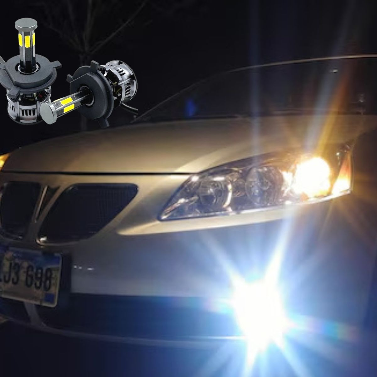 LUCES TURBO LED H4 FARO ALTO RENDIMIENTO VEHICULOS JHN - 2