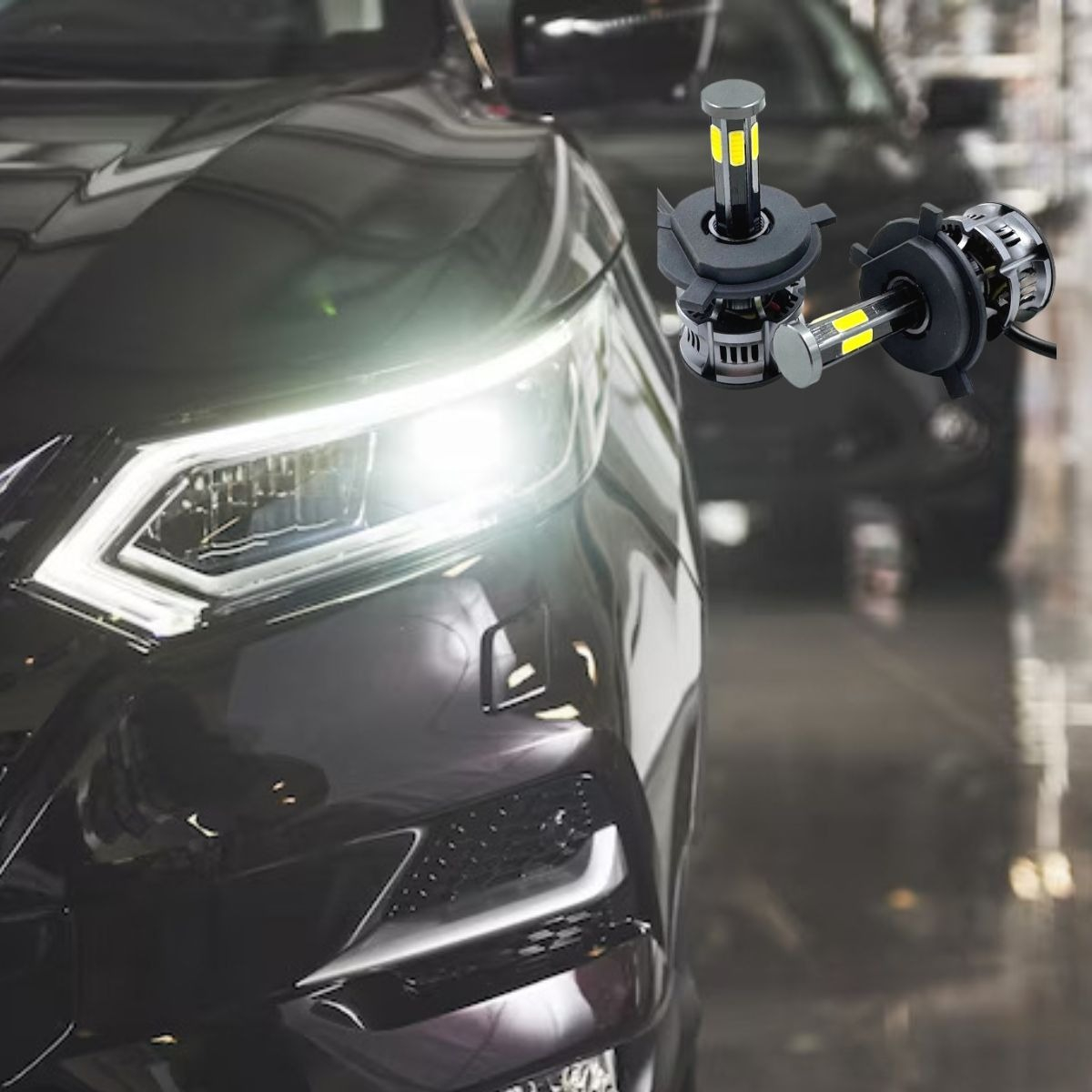 LUCES TURBO LED H4 FARO ALTO RENDIMIENTO VEHICULOS JHN - 9