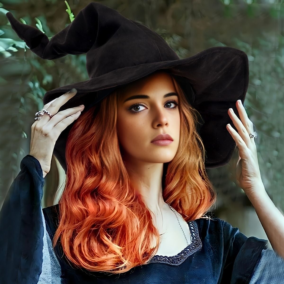 SOMBRERO BRUJA GAMUZA HALLOWEEN UNISEX FLEXIBLE PACK X12 JHN - 4