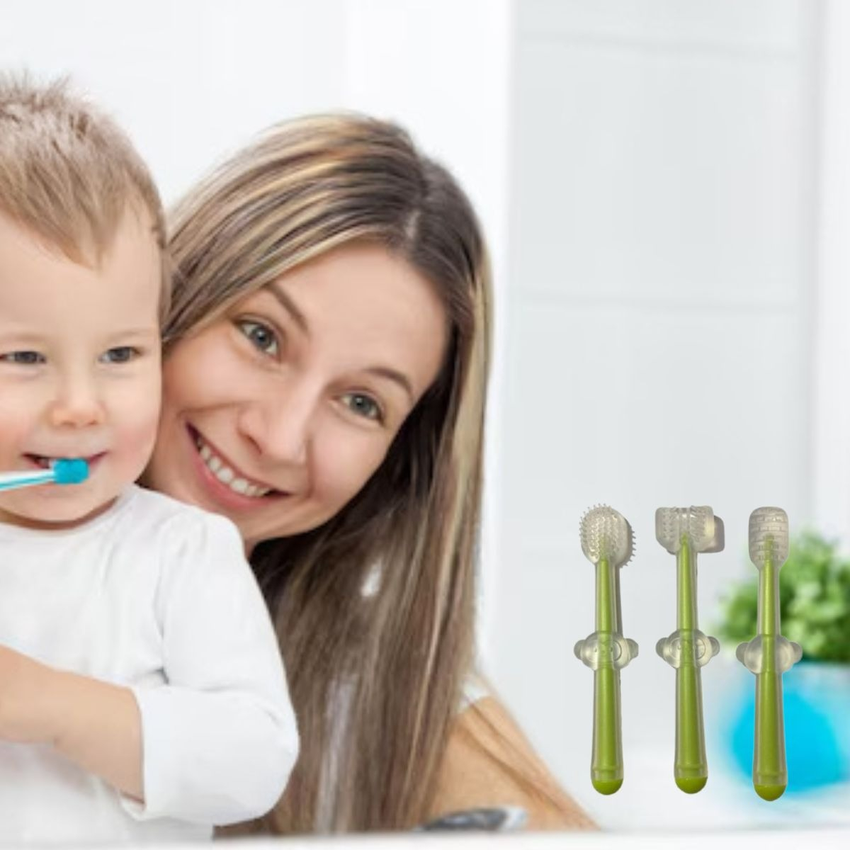 SET 5 CEPILLOS DE DIENTES SILICONA SUAVE PARA BEBE LAU - 2