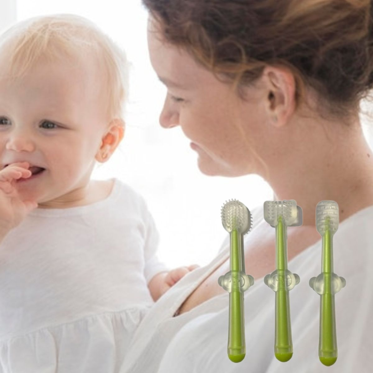 SET 5 CEPILLOS DE DIENTES SILICONA SUAVE PARA BEBE LAU - 8