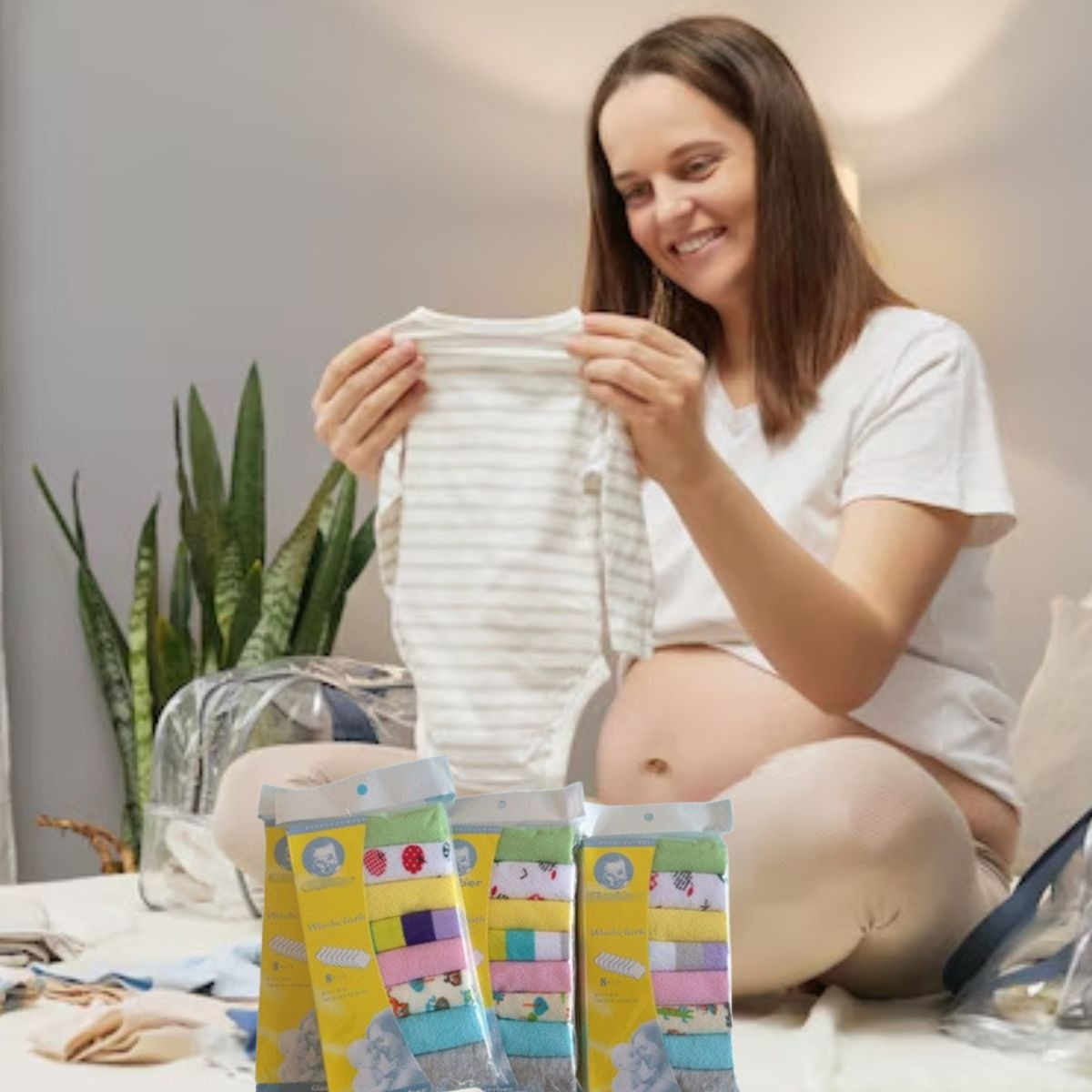 4 PACK DE SET DE TOALLITAS DE ALGODON PARA BEBE LAU - 9