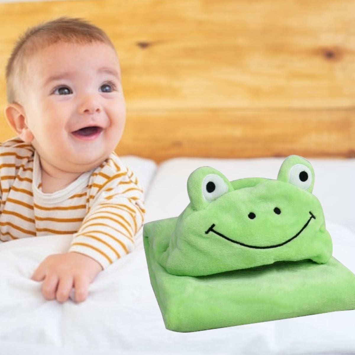 MANTA CON CAPUCHA INFANTIL DISEÑO ANIMALES ABRIGO BEBE LAU - 2