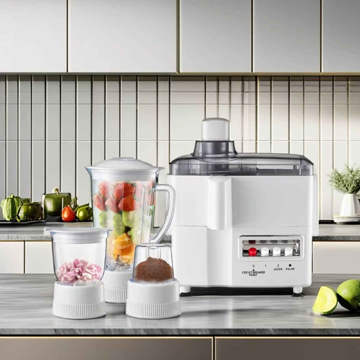 EXPRIMIDOR DE JUGOS MULTIFUNCIONAL 4 EN 1 TRITURA FRUTAS LAU - 4