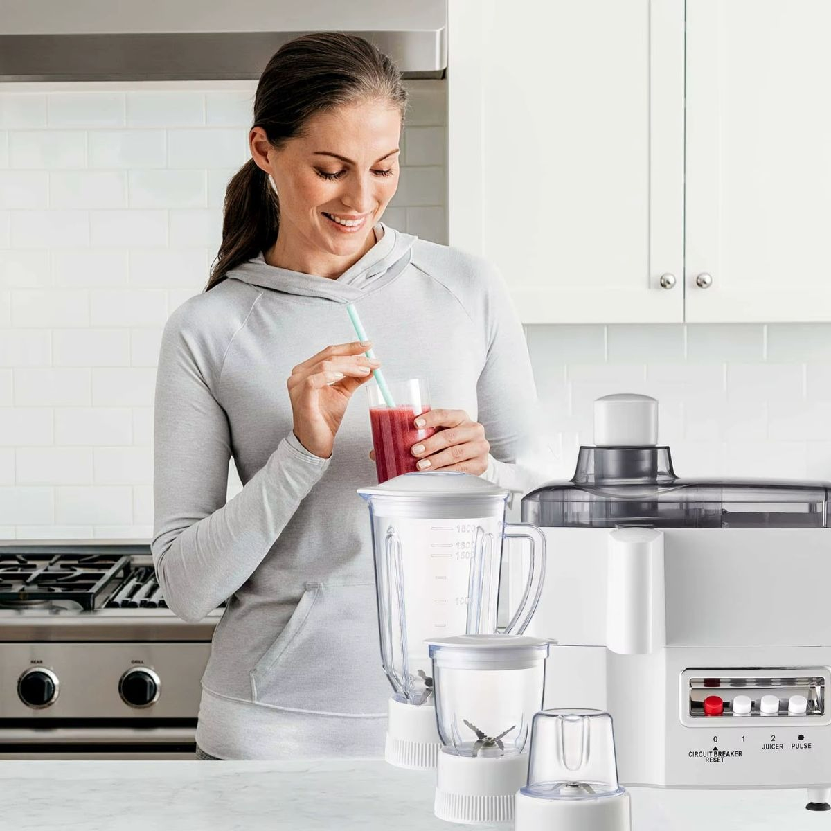 EXPRIMIDOR DE JUGOS MULTIFUNCIONAL 4 EN 1 TRITURA FRUTAS LAU - 8