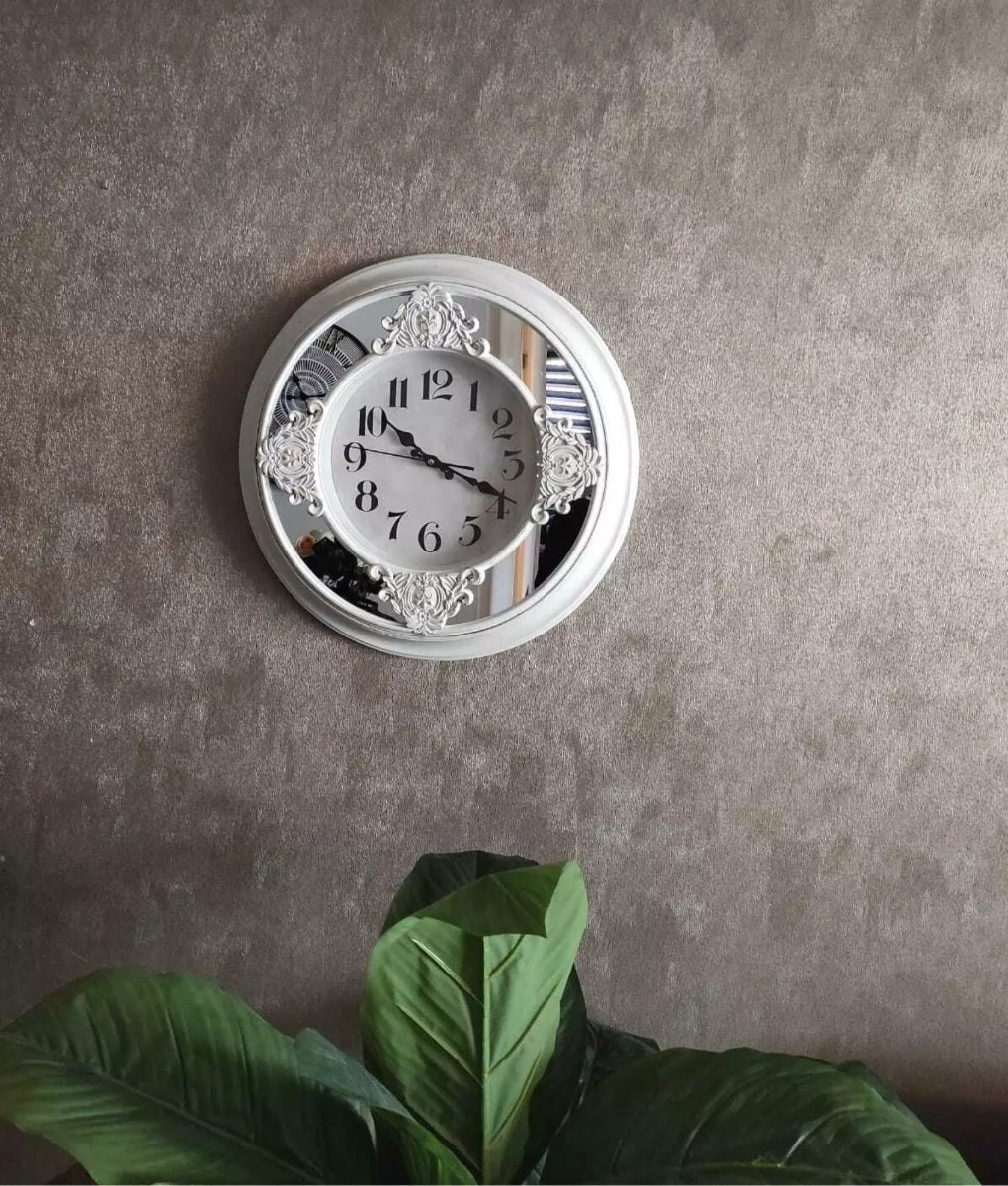 RELOJ PARED DECORATIVO VINTAGE ESPEJO BARROCO REDONDO JHN - 2