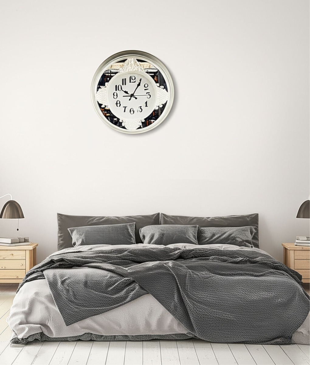 RELOJ PARED DECORATIVO VINTAGE ESPEJO BARROCO REDONDO JHN - 6