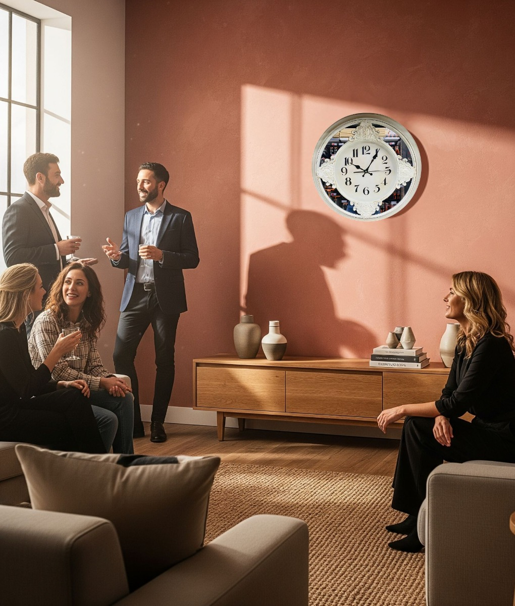 RELOJ PARED DECORATIVO VINTAGE ESPEJO BARROCO REDONDO JHN - 8