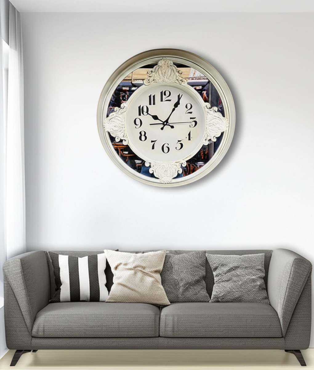 RELOJ PARED DECORATIVO VINTAGE ESPEJO BARROCO REDONDO JHN - 10