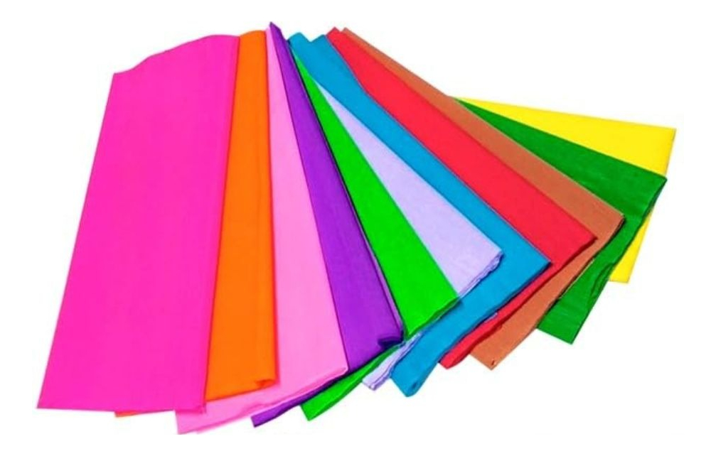 SET 2 PACK PAPEL CREPE PLIEGUE X10 PZAS DECORA ESCOLAR LAU - 1