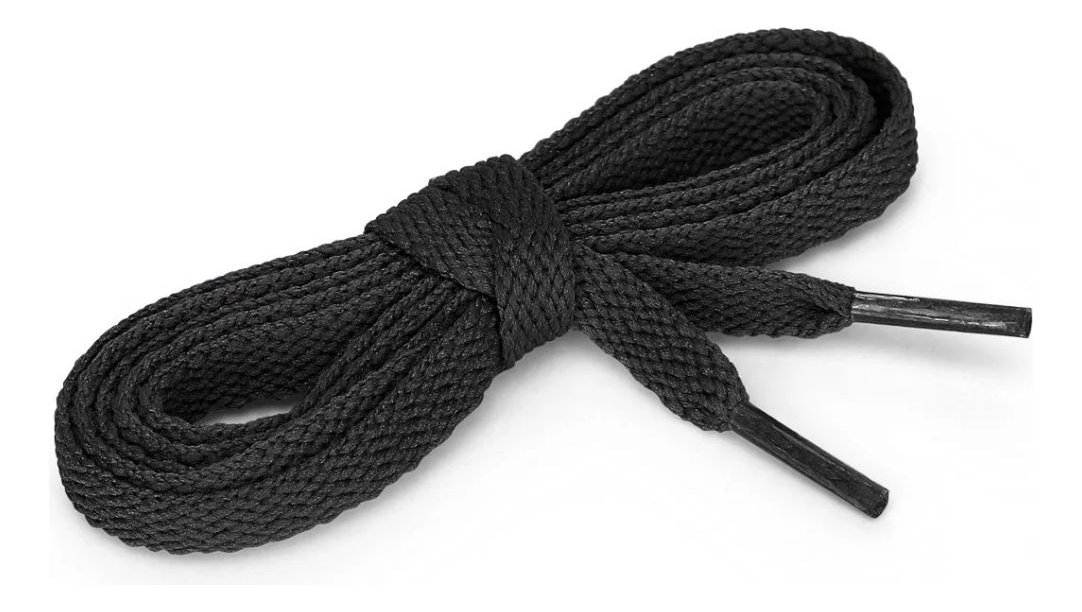 SET 10 CORDONES PLANOS PARA ZAPATILLAS DEPORTE NEGROS LAU - 5
