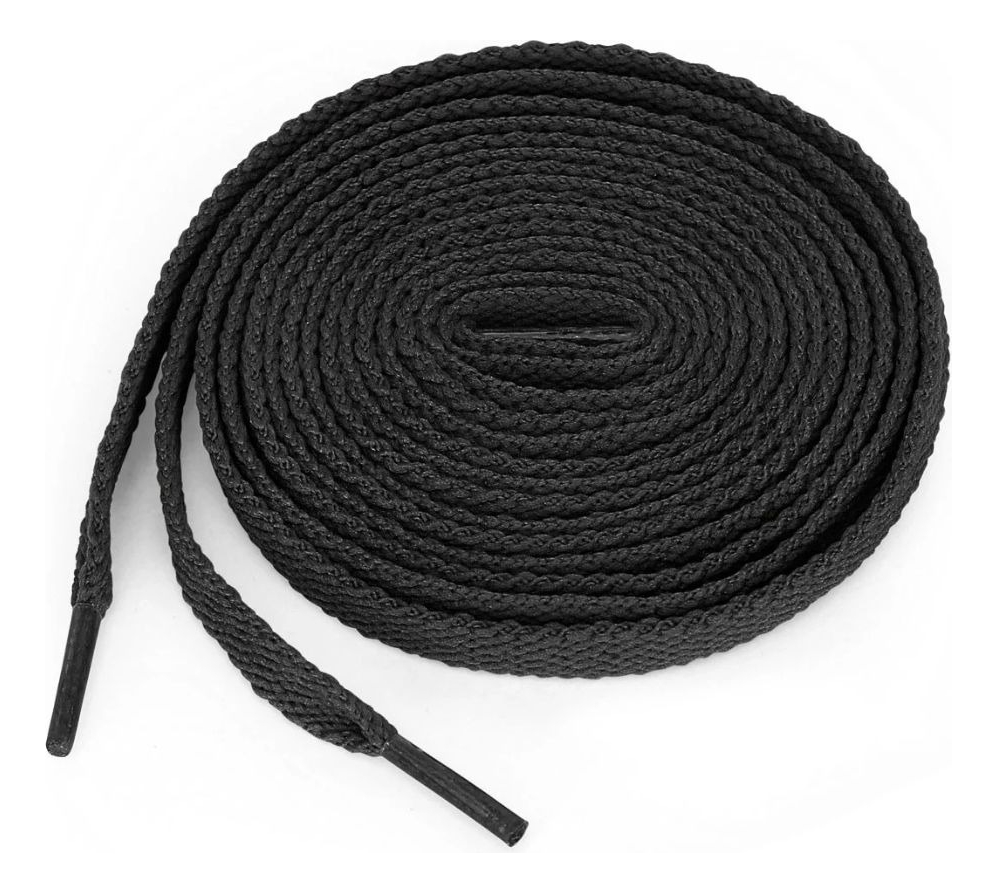 SET 10 CORDONES PLANOS PARA ZAPATILLAS DEPORTE NEGROS LAU - 6