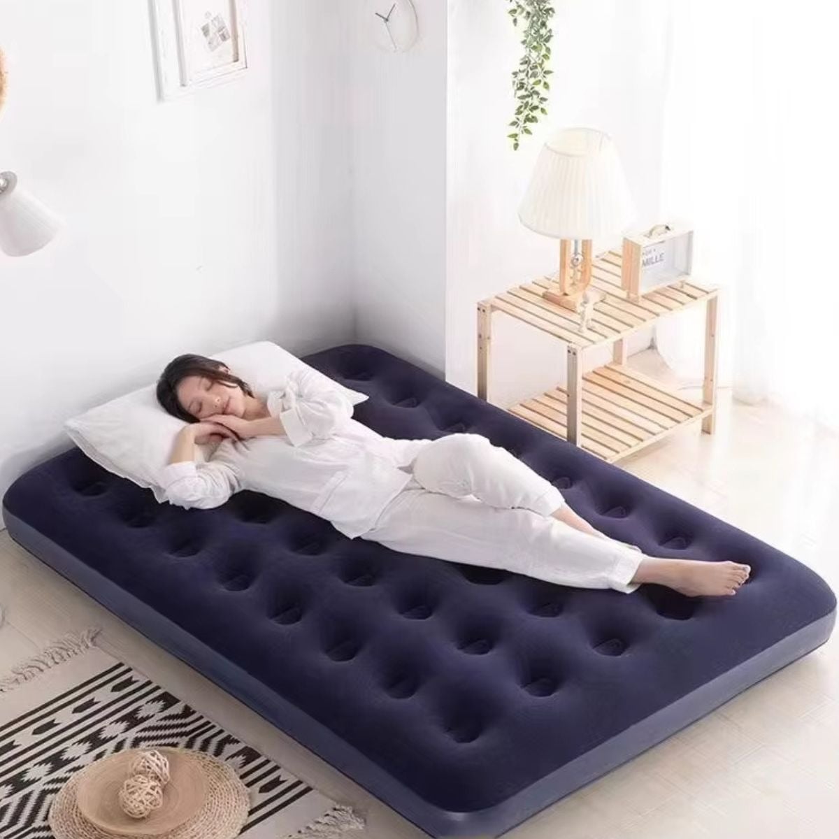 COLCHON INFLABLE PARA CAMPING 192X137X23 CM VIAJES HOGAR LAU - 2