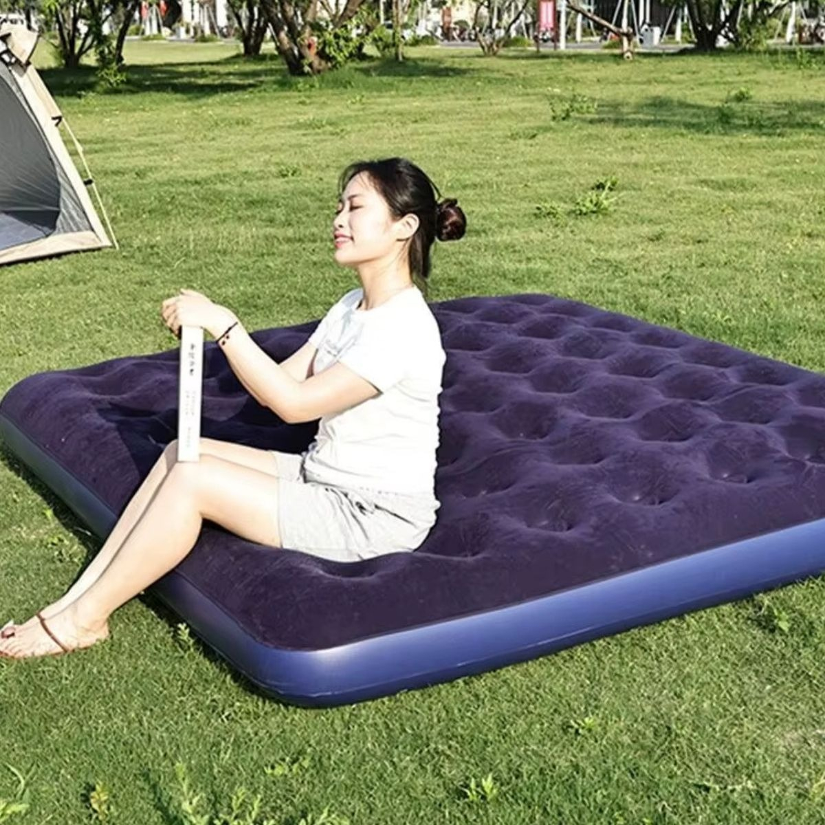 COLCHON INFLABLE PARA CAMPING 192X137X23 CM VIAJES HOGAR LAU - 10