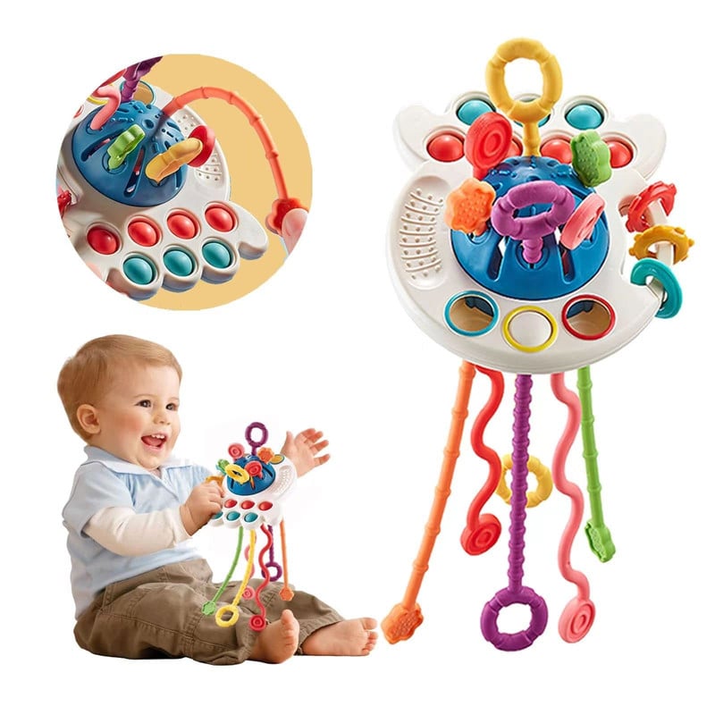 JUGUETE PARA BEBE CUERDA DE TRACCION SILICONA EDUCATIVO LAU - 1
