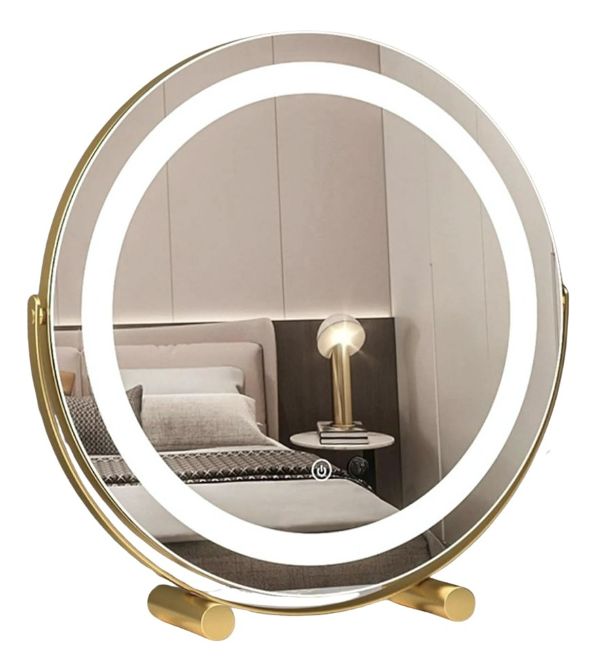 ESPEJO DECORATIVO MESA TACTIL LED REDONDO MAQUILLAJE JHN - 1