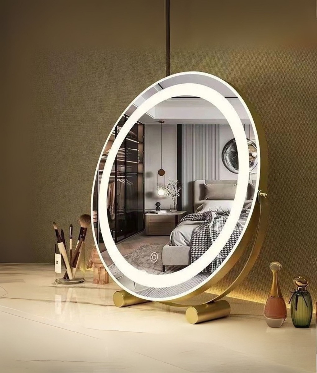 ESPEJO DECORATIVO MESA TACTIL LED REDONDO MAQUILLAJE JHN - 2