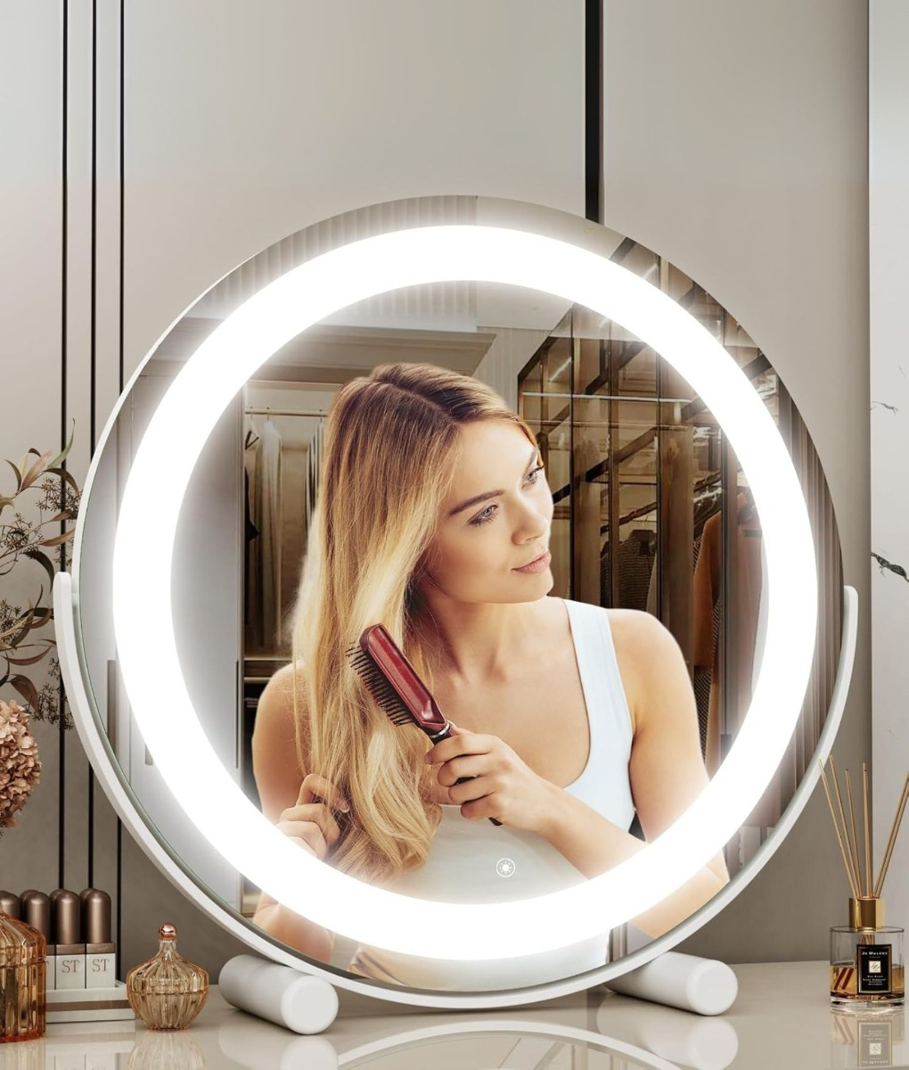 ESPEJO DECORATIVO MESA TACTIL LED REDONDO MAQUILLAJE JHN - 6