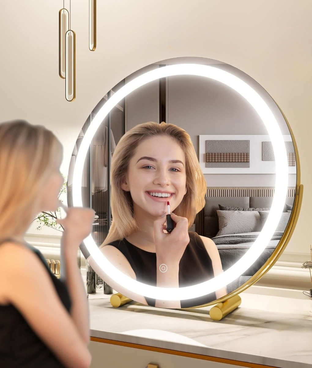 ESPEJO DECORATIVO MESA TACTIL LED REDONDO MAQUILLAJE JHN - 7